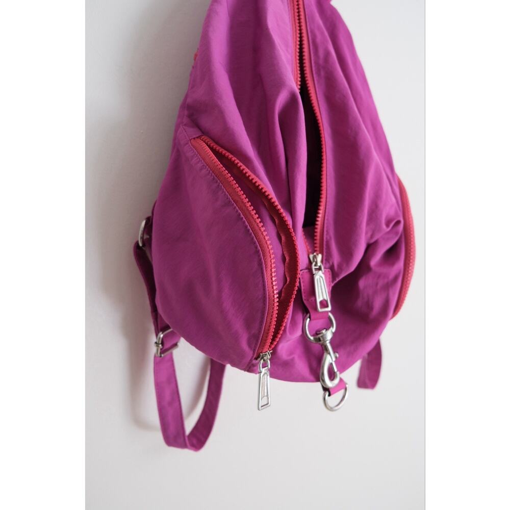 Rebecca Minkoff Julian Hot Pink Nylon/Leather Backpack PRODUCTION SAMPLE - Picture 10 of 12